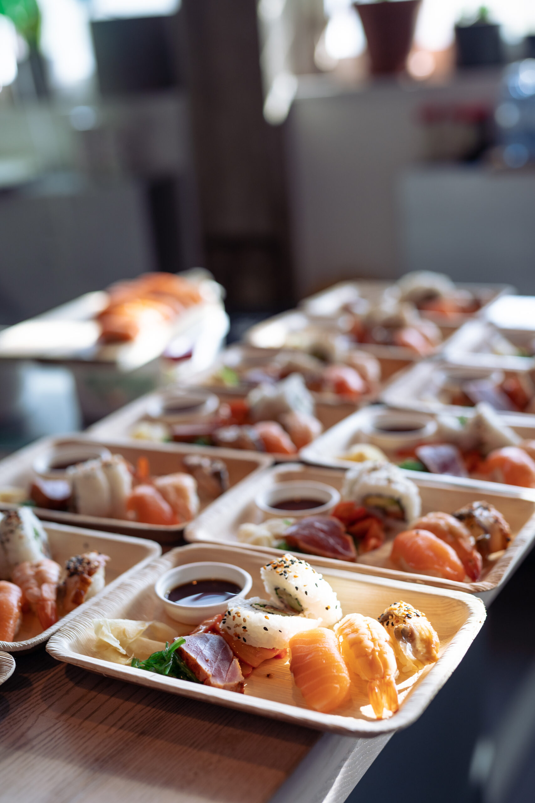 Sushicatering på plats på ett event